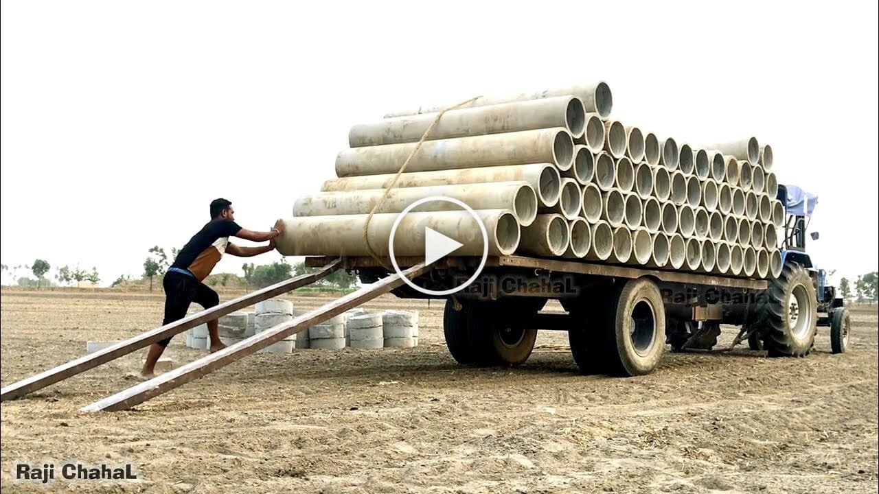 Concrete pipes unloading technique Canvids